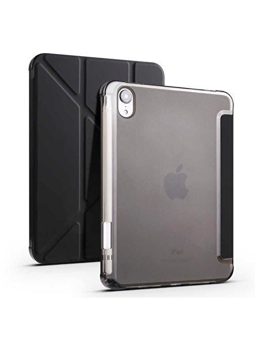 Smcase Apple iPad Mini 2021 6.Nesil Kılıf Katlanabilir Standlı Pu Silikon tf1