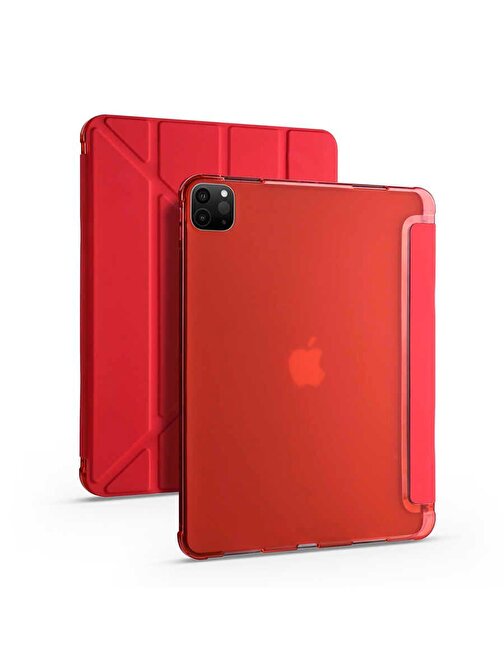 Smcase Apple iPad Pro 12.9 2022 M2 Kılıf Katlanabilir Standlı Pu Silikon tf2