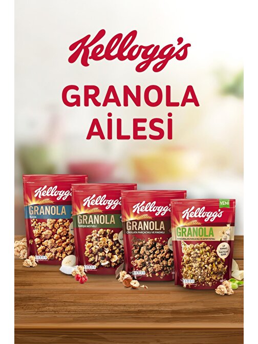 Kellogg's 4lü Granola Paketi Çikolata Parçacıklı&Fındık Klasik Meyveli Antep Fıstıklı&Beyaz Çikolata