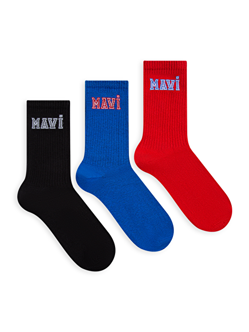 Mavi - Mavi Logo Baskılı 3lü Soket Çorap Seti 0911229-900