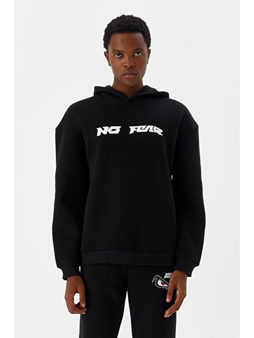 No Fear Erkek Sweatshirt Kapüşonlu Siyah M500216 Siyah L