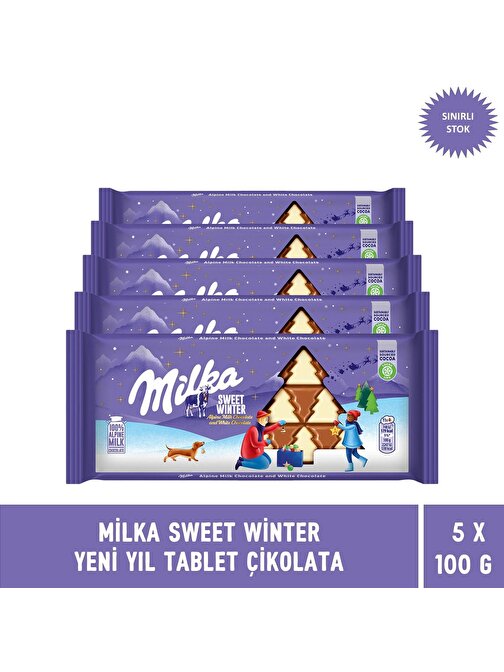 Milka Sweet Winter Yılbaşı Tablet Çikolata 100 gr x 5 Adet