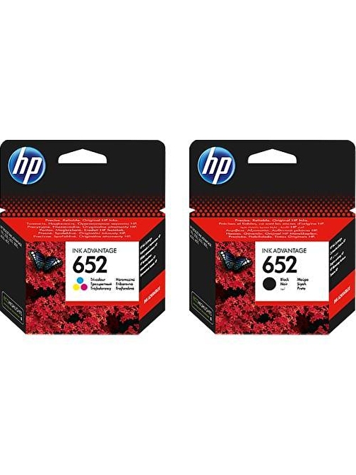 HP 652 F6V25AE Siyah + Renkli 2'li Set Kartuş