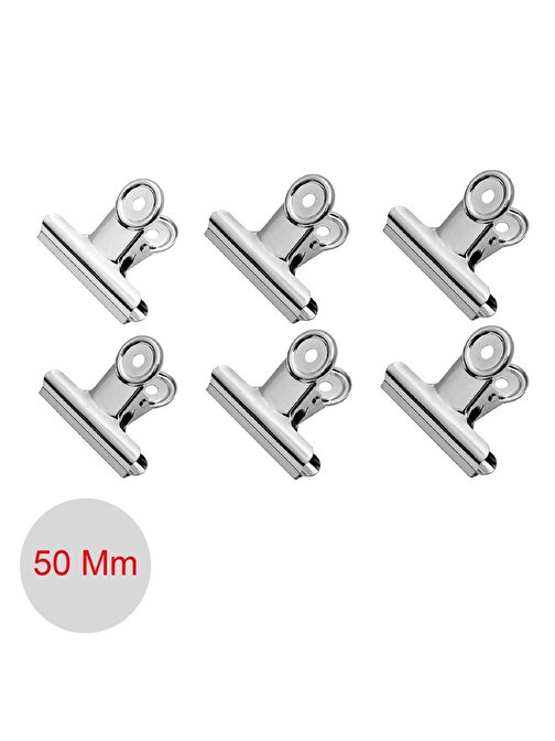 Gen-Of Round Clips 50 mm Metal Maşa Kıskaç 6 Adet (2003)