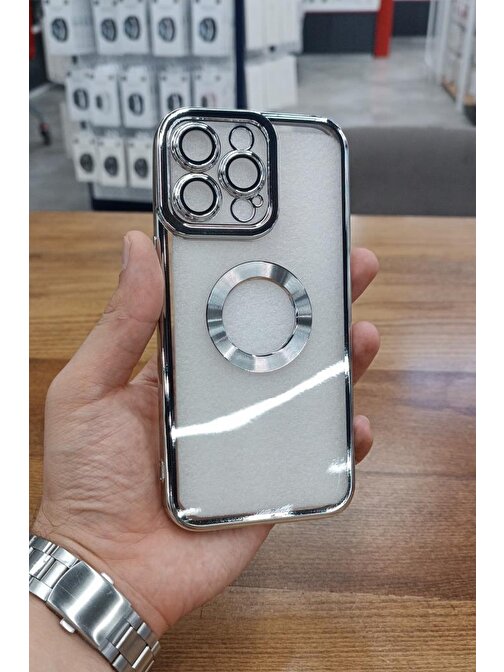 Musal iPhone 15 Pro Kılıf Köşeleri Renkli Şeffaf Kamera Korumalı Silikon Luxury Kapak