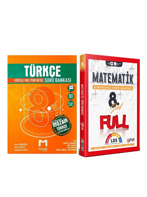Mozaik 8.Sınıf Türkçe ve Full Matematik Soru Bankası Seti 2 Kitap