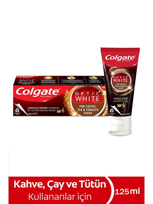 Colgate Optic White Kahve, Çay ve Tütün Kullanıcıları Için Beyazlatıcı Diş Macunu 125ml