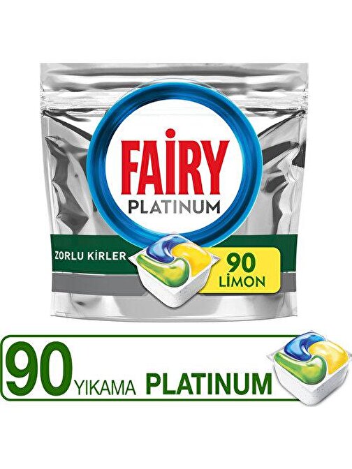 Fairy Platinum Limon Kokulu Bulaşık Makinesi Deterjanı Tableti 90 Yıkama