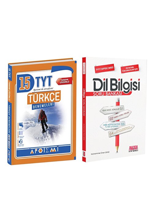 Apotemi Tyt Türkçe Deneme Ve Akm Dil Bilgisi Soru Bankası Seti 2 Kitap