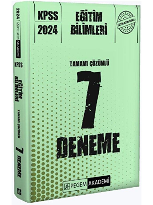 2024 Kpss Eğitim Bilimleri Tamamı Çözümlü 7 Deneme Pegem Yayınları