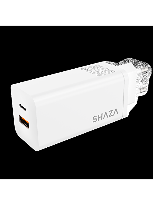 SHAZA 65W USB QC 3.0 & Type-C Çift Çıkışlı Şarj Adaptörü