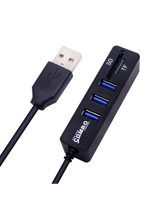 Hadron HDX7009 Hub Usb 2.0 3 Port Usb Çoğaltıcı + Kart Okuyucu Multi 1tb Uyumlu