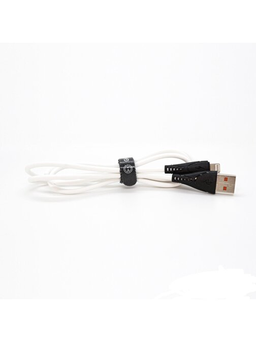 Global CA30 USB to Lightning Hızlı Data ve Şarj Kablosu 2.4A Beyaz WNE0691