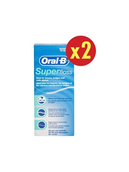 Oral-B Super Floss Diş İpi 50 Adet x 2