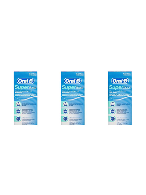 Oral-B Diş İpi Super Floss 50 Adet x 3 Kutu