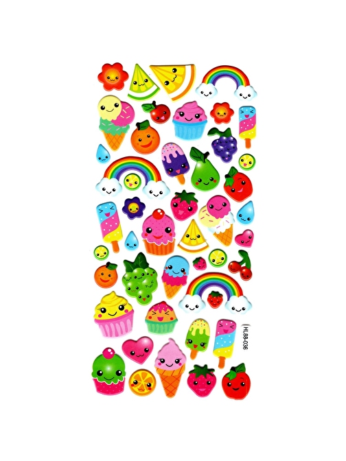 Sticker Kabartmalı Stiker Defter, Planlayıcı Etiket (HL88-036) - 17X9 cm - Sevimli Şeker Dondurma