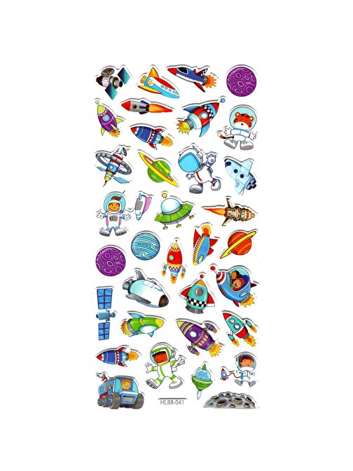 Sticker Kabartmalı Stiker Defter, Planlayıcı Etiket (HL88-041) - 17X9 cm - Astranot Uzay Araçları