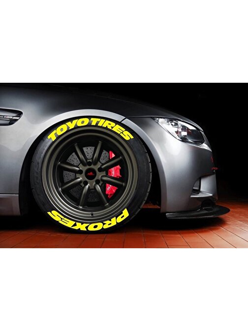 Sarı Toyo Tires Proxes 3D Lastik Yazısı 8 Adet + Yapıştırıcı