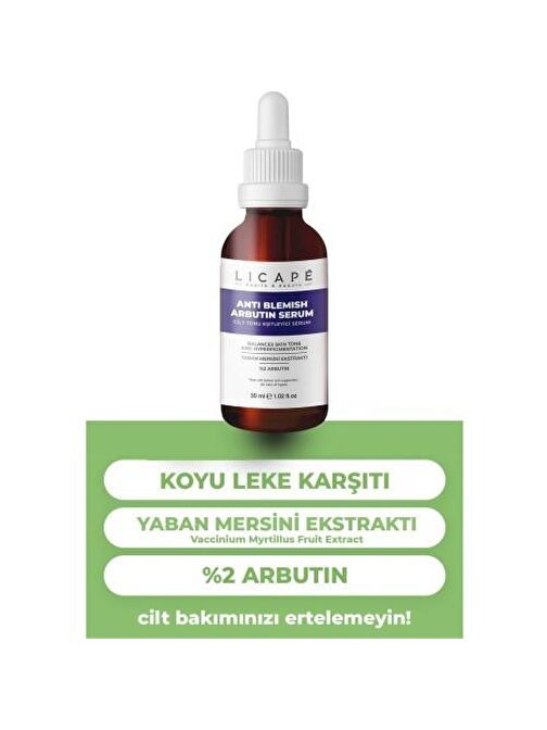 Licape Leke Karşıtı Cilt Tonu Dengeleyici %2 Arbutin Serumu 30 ml