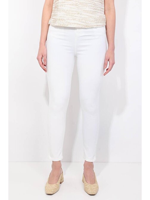 Kadın Beyaz Slim Fit Jean Pantolon