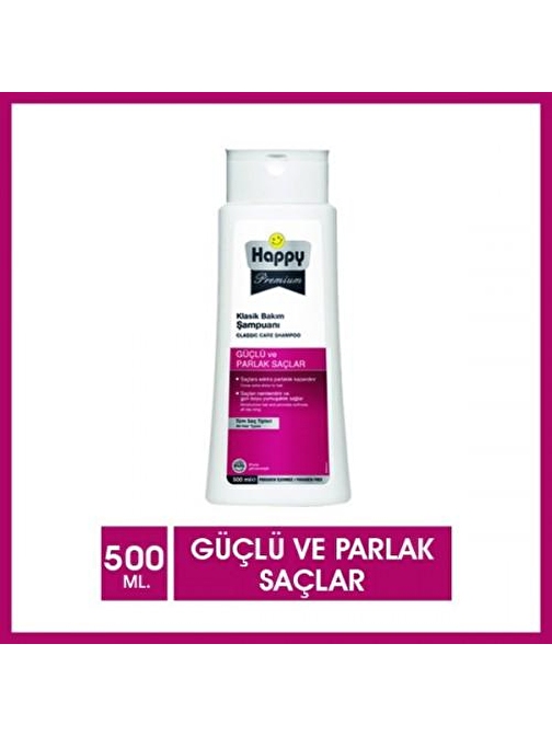 Happy Premium Güçlü ve Parlak Saçlar Klasik Bakım Şampuanı 500 ml