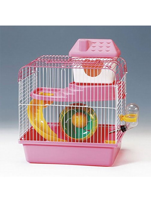 EuroGold Hamster Kafesi Pembe Beyaz 23x17x25 Cm