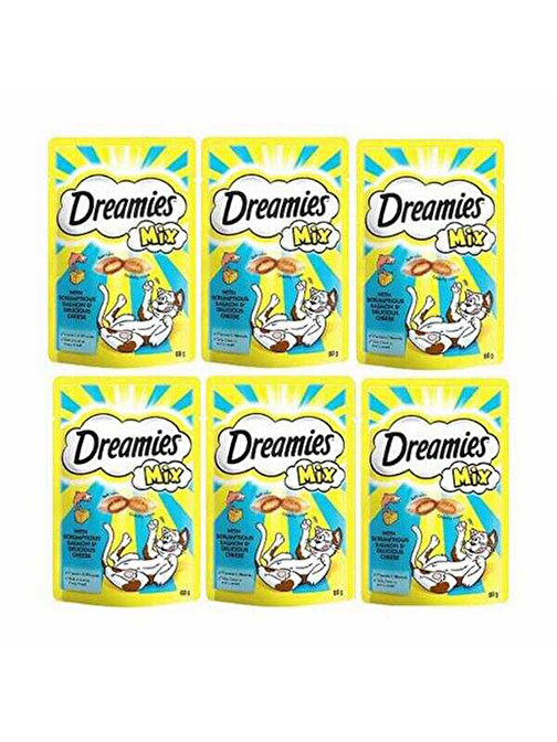 Dreamies Mix Somonlu ve Peynirli Kedi Ödülü 6x60 Gr