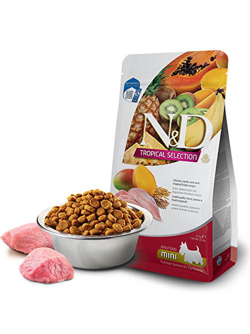 N&D Tropical Selection Tavuklu ve Tropikal Meyveli Mini Irk Yetişkin Köpek Maması 5 Kg