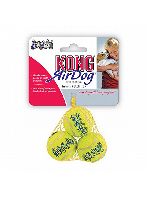 Kong Air Squeaker Sesli Tenis Topu Köpek Oyuncağı XS 3'lü 4 Cm