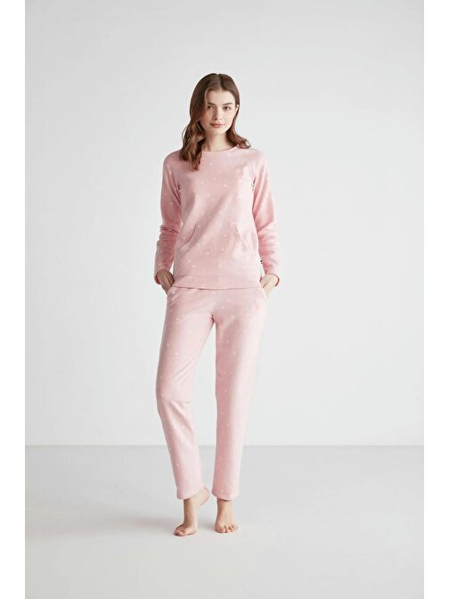 U.S. Polo Assn. Kadın Cep Detaylı Desenli Pijama Takımı
