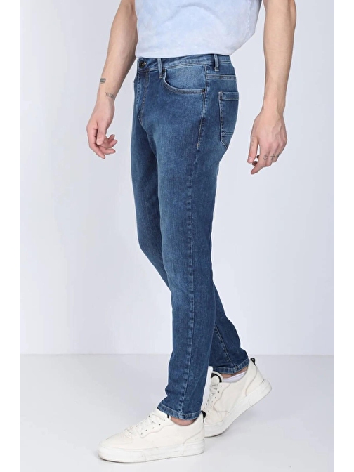 Erkek Mavi Straight Fit Jean Pantolon