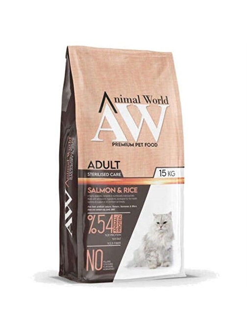 Animal World Somonlu Kısırlaştırılmış Kedi Maması 15 kg