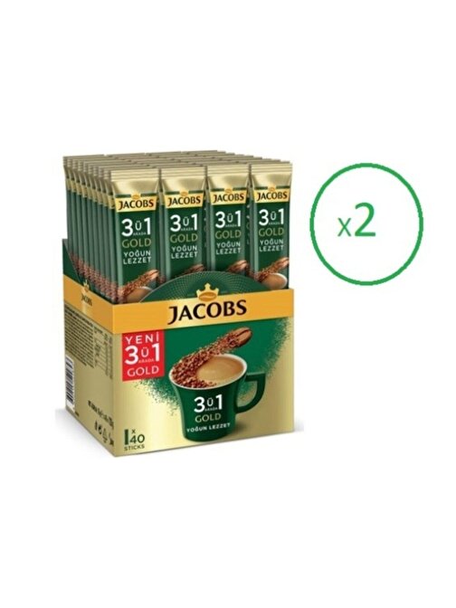 Jacobs 3'ü1 Arada Gold Yoğun Lezzet Kahve 80 x 18 gr