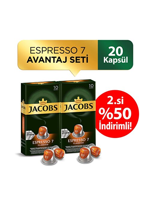 Jacobs Espresso 7 Classico Alüminyum Kapsül Kahve 2 Adet 2. %50 İndirimli !