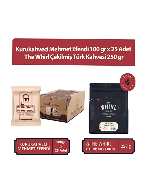 Mehmet Efendi 100 gr x 25 Adet ve Çekilmiş Türk Kahvesi 250 gr