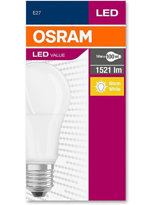 Osram Value 13 Watt 1521 Lumen 2700K E-27 Duy Led Ampul - Sarı Işık
