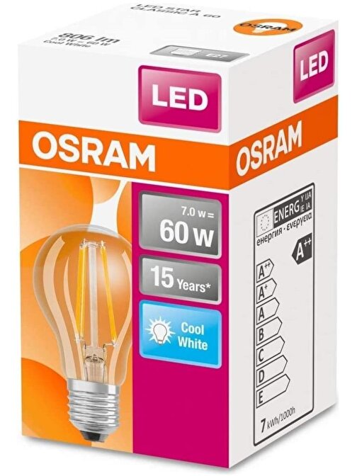 Osram Star Classic A60 6.5W E27 Duy Led - Beyaz Işık