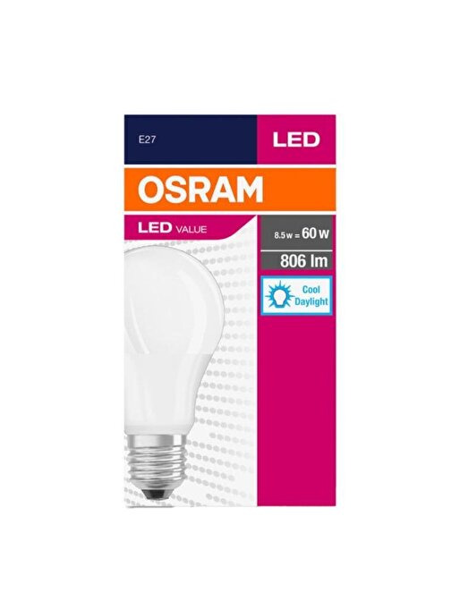 Osram Value Classic A60 8.5W E-27 Duy Led Ampul - Beyaz Işık
