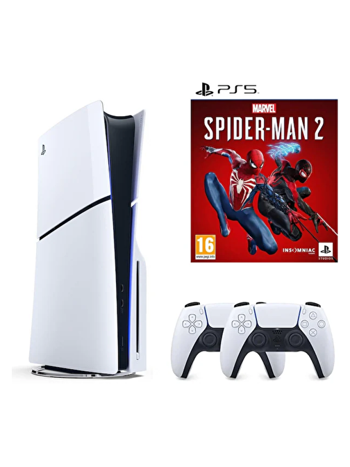 Sony Playstation 5 Slim Diskli 1 TB (ithalatçı garantili )+2.kol Dualsense + ps5 spider-man 2