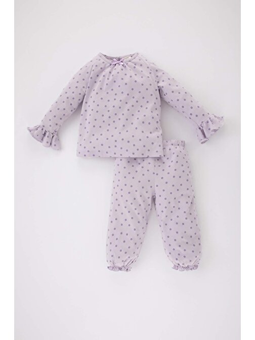 Kız Bebek Puantiye Uzun Kollu Penye Pijama Takımı B7750A524SP