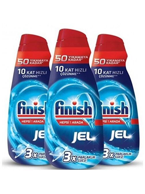 Finish Jel Konsantre Bulaşık Makinesi Deterjanı 1000 ml x 3 Adet