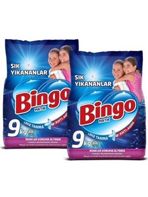 Bingo Matik Sık Yıkanan Çamaşırlara Özel 9 Kg x 2 Adet