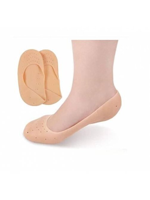 Ayak Topuk Çatlak Çorabı Silikon Patik Ten Rengi Çorap