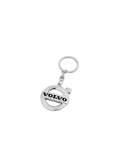 Volvo V40 Cross Country 3d Metal Otomobil Anahtarlığı - Krom Kaplamalı Oto Anahtarlık