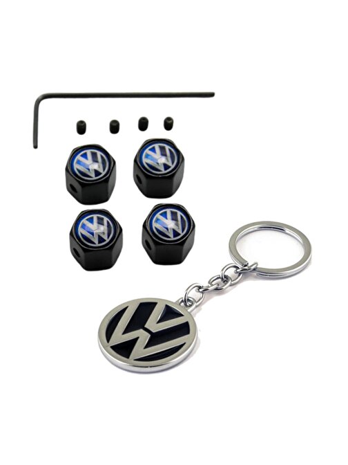 Volkswagen New Beetle Mavi Logolu Alyanlı Çalınmaya Karşı Güvenli Ve Krom Anahtarlık