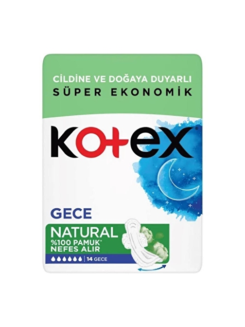 Kotex Natural Hijyenik Ped Gece 14 Lü