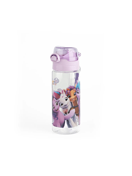 My Little Pony Şeffaf Matara 500ml - Pony Çocuk Suluk - Lisanslı My Little Pony Matara Pipetli Suluk