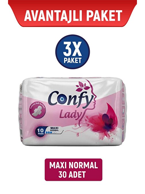 Confy Lady Hijyenik Ped Maxi Normal 10 Adet X 3 Adet
