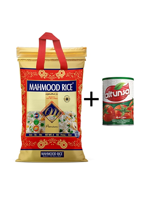 Mahmood Rıce 1121 Basmati Pirinç 4 kg ve Altunsa Domates Salçası 830 gr