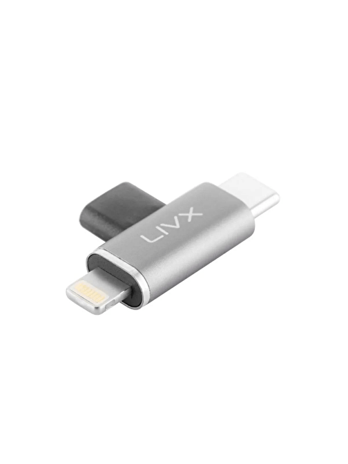 Livx Type C To Lightning / Type C Şarj ve 5Gbps Veri Aktarımı iPhone Çevirici Dönüştürücü Otg Adaptör Otgbt